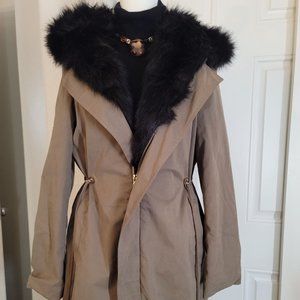 Fabulous Furs Army Green Anorak Coat